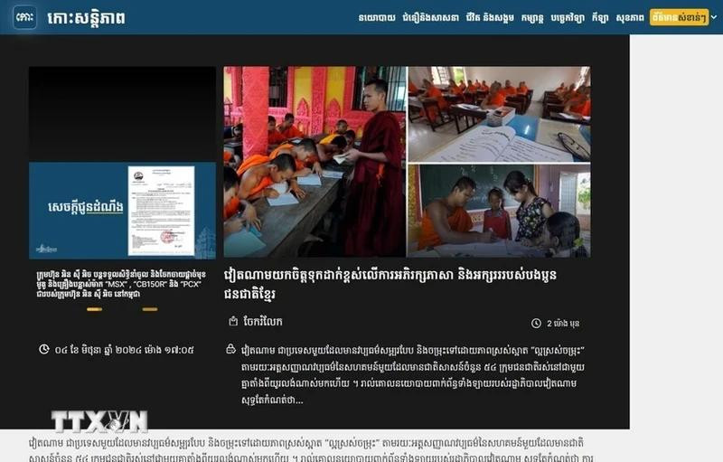L’article à la Une de Koh Santepheap. Photo : VNA.