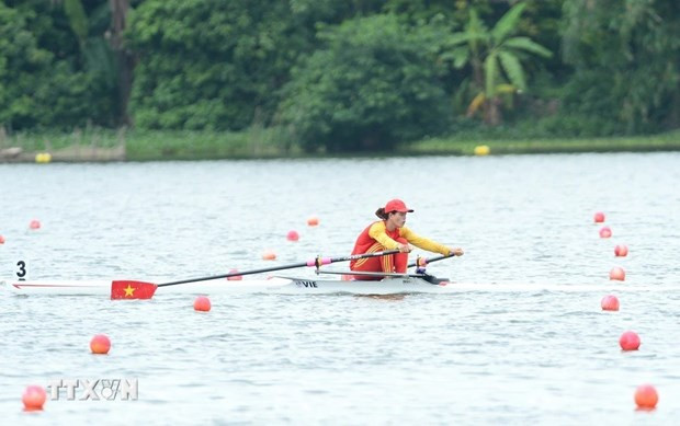 Pham Thi Huê gagne un billet pour les JO de Paris 2024. Photo : VNA.