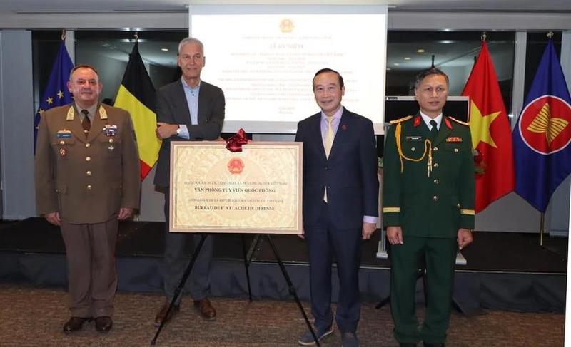 Inauguration du Bureau de l’Attaché de défense du Vietnam en Belgique et auprès de l’UE. Photo : VNA.