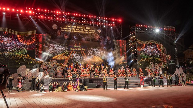 Programme artistique inaugurant le Festival des fleurs de bauhinia 2023. Photo : baovanhoa.vn 
