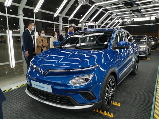 Un modèle de voiture électrique de Vinfast. Photo : congthuong.vn