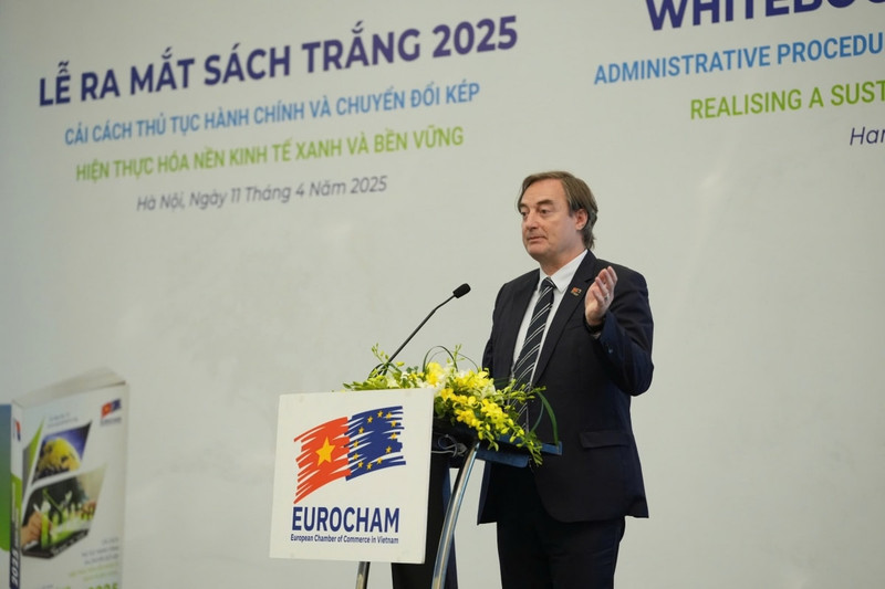 Bruno Jaspaert, président d’EuroCham, à l’occasion de la présentation du Livre blanc 2025.