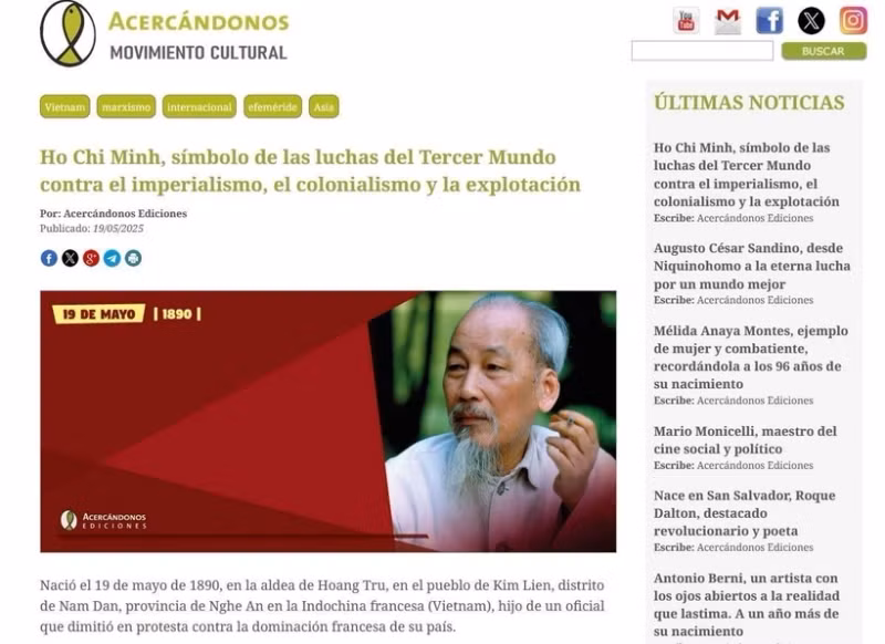 La presse argentine rend hommage à Ho Chi Minh à l'occasion de son anniversaire