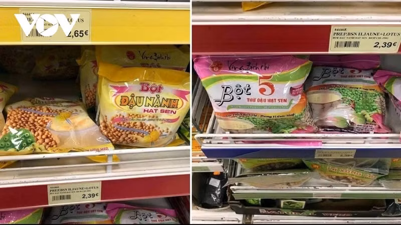 Les produits vietnamiens apparaissent de plus en plus dans les supermarchés en Europe et en Allemagne. Photo : VOV.