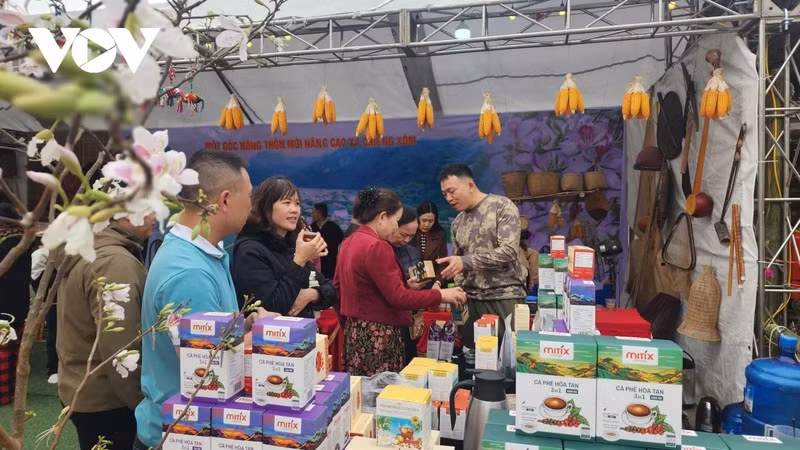 Les visiteurs peuvent déguster du café fraîchement infusé directement sur le stand.