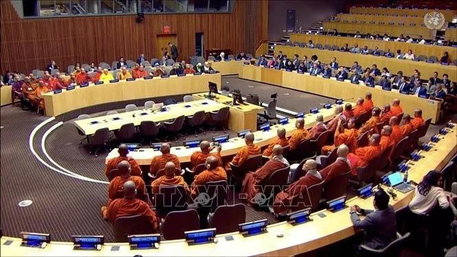 Célébration de la Journée du Vesak des Nations Unies au siège de l'ONU à New York le 14 mai (heure locale). Photo : VNA