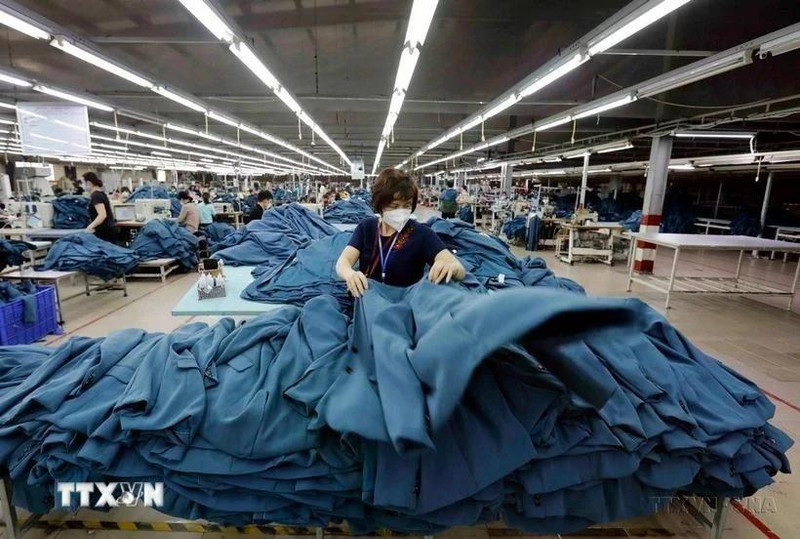Articles destinés à l'exportation vers le marché espagnol chez Ho Guom Garment Company (Hung Yen). Photo : VNA.