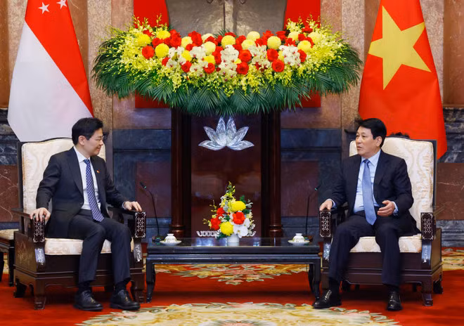 Lors de leur rencontre. Photo : VNA Lors de leur rencontre. Photo : VNA