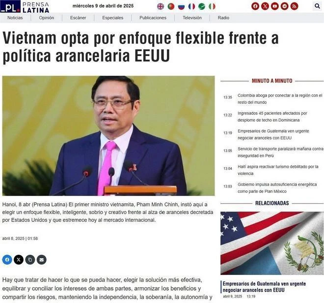 Article « Le Vietnam opte pour une approche flexible de la politique tarifaire américaine ». Photo : VNA.