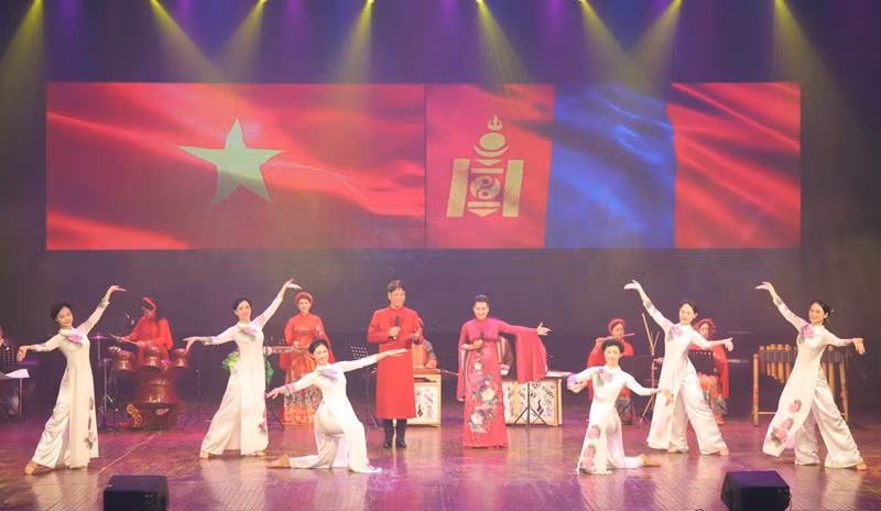 Une performance artistique lors de la Journée de la culture vietnamienne en Mongolie en 2024. Photo : toquoc.