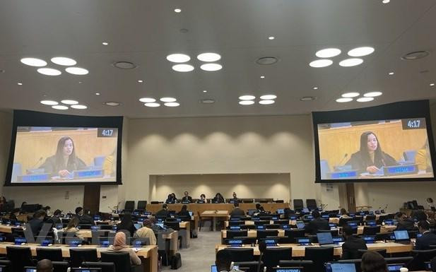 La ministre conseillère Lê Thi Minh Thoa lors d’une séance du 19 octobre de la Troisième Commission de l’Assemblée générale des Nations Unies. Photo: VNA