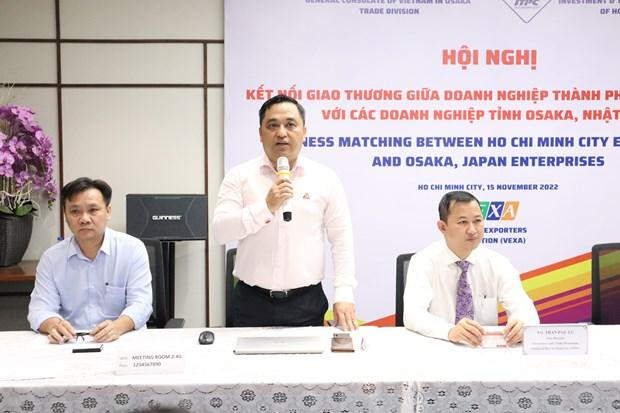 Nguyên Phuc Khoa, vice-président de l’Association de l’alimentation et des denrées alimentaires de Hô Chi Minh-Ville, prend la parole lors de l’évènement. Photo : VNA.