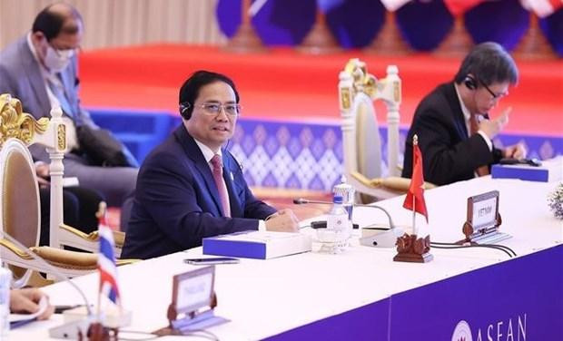 Le Premier ministre vietnamien Pham Minh Chinh au 40e Sommet à Phnom Penh, au Cambodge. Photo : VNA.