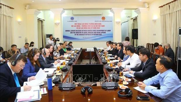 Vue du 16e dialogue social Vietnam - États-Unis, à Hanoi le 16 novembre. Photo : VNA.