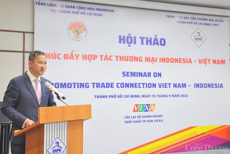 Atelier sur la promotion commerciale entre le Vietnam et l’Indonésie tenu le 15 septembre à Hô Chi Minh-Ville. Photo : congthuong.vn