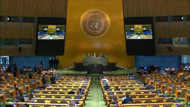 À la réunion officielle de la 77e session de l’Assemblée générale des Nations Unies marquant le 40e anniversaire de la signature de la CNUDM de 1982. Photo : VNA.