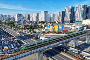 La ligne de métro léger Cat Linh - Ha Dong. Photo : VNA.