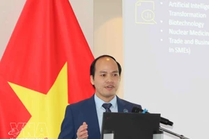 Phung Quoc Tri, président de l’Association des intellectuels vietnamiens en Belgique-Luxembourg (ViLaB), au séminaire. Photo : VNA.