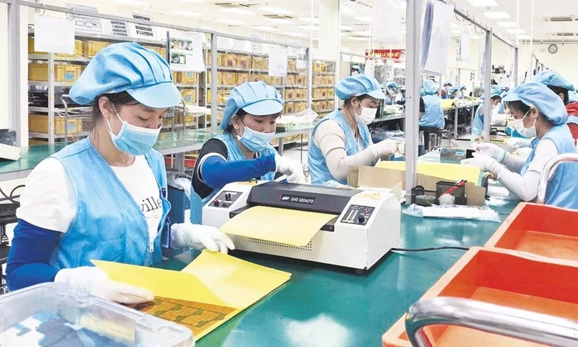 Activités de production à la Sarl Si Flex Vietnam, dans la zone industrielle de Quang Chau, chef-lieu de Viet Yen, province de Bac Giang (Nord). Photo: https://baobacgiang.vn/