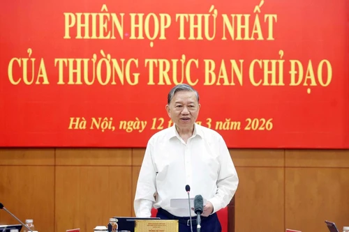 Le secrétaire général du Parti, To Lâm, aussi président du Comité directeur central pour le développement de la science, de la technologie, de l’innovation et de la transformation numérique. Photo : VNA