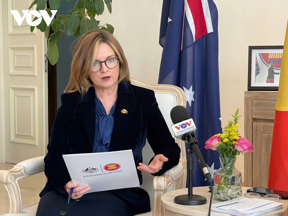 L’ambassadrice d’Australie auprès de l’ASEAN, Tiffany McDonald, souligne le rôle indispensable du Vietnam dans la construction et la structuration de la région ASEAN. Photo : VOV. asean-3.png
