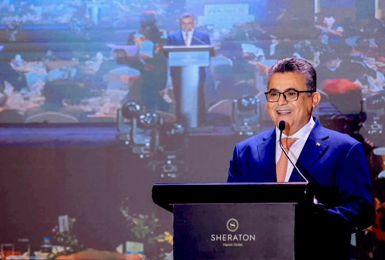 Saadi Salama, ambassadeur de Palestine au Vietnam et doyen du corps diplomatique à Hanoï. Photo : NDEL. image-1.jpg