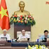 Le Comité permanent de l’Assemblée nationale, sous la présidence de Tran Thanh Man (au centre), président de l’Assemblée nationale, a examiné dans l’après-midi du 29 juillet les orientations de la révision de la Loi sur les activités immobilières. Photo : VNA.