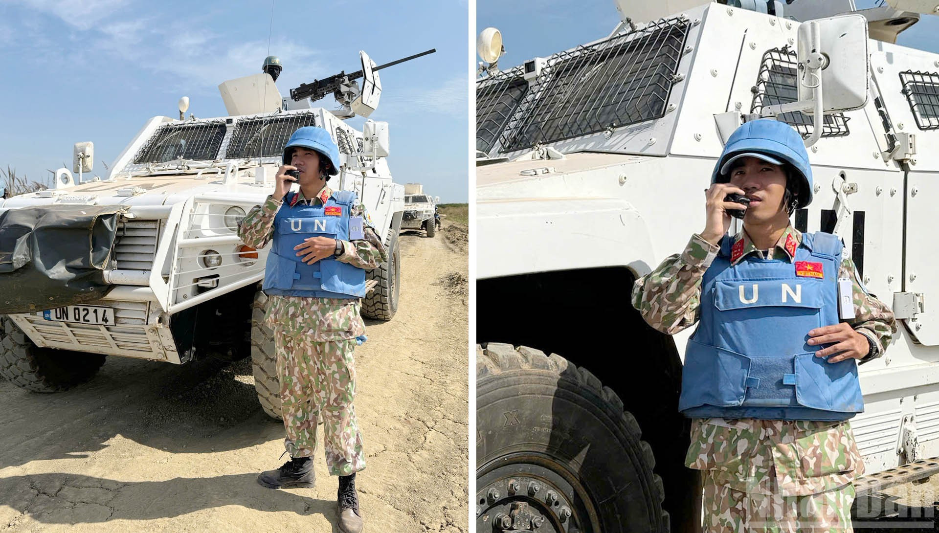 Le capitaine Le Trinh Thanh Tuan communique par radio avant une mission de reconnaissance logistique au début de la saison sèche à Abyei. 2-6990.jpg
