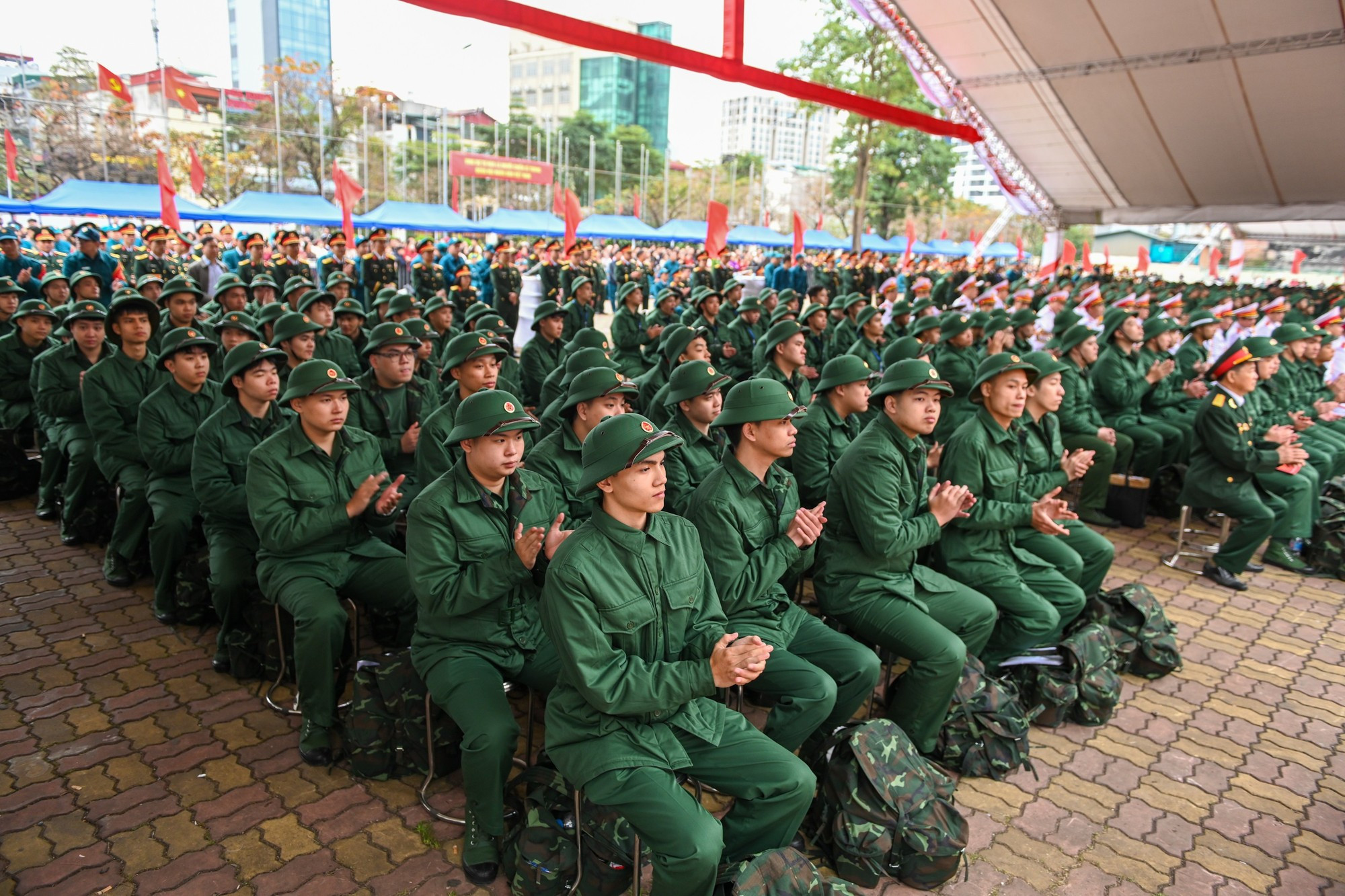 Les jeunes recrues lors de la cérémonie d’incorporation.