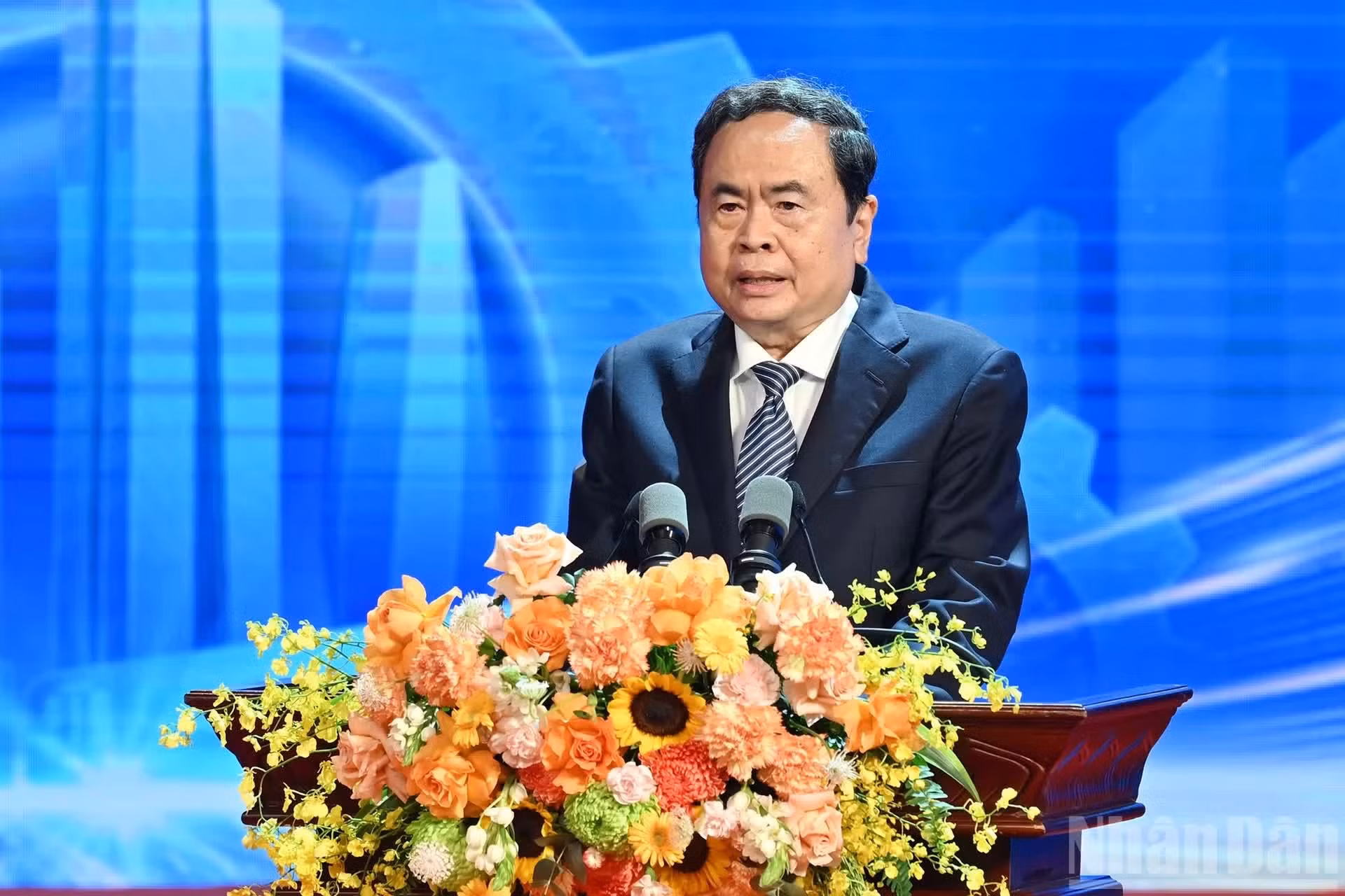 Le président de l’Assemblée nationale Tran Thanh Man s’exprime à l’occasion de l’événement.