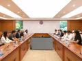 Réunion entre le vice-ministre des Finances, Cao Anh Tuan, et des dirigeants de TikTok Vietnam. Photo : thoibaotaichinhvietnam.vn