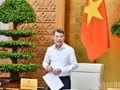 Le Premier ministre vietnamien Lê Minh Hung s'exprime lors de la réunion. Photo : NDEL.