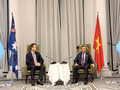 Le ministre des Finances, Ngo Van Tuan, a tenu une réunion de travail avec les dirigeants de l'université RMIT, notamment le professeur Alec Cameron, vice-président et président de l'université. (Photo : tapchikinhtetaichinh.vn.)