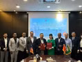 Les dirigeants du groupe Antah et de la société par actions QHC Global ont signé un accord de coopération stratégique. Photo : NDEL