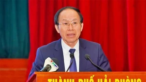 Lê Tiên Châu, secrétaire du Comité municipal du Parti de Hai Phong. Photo: Union des jeunes de la ville de Hai Phong.