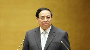 Le Premier ministre Pham Minh Chinh s'exprime. Photo : VNA.