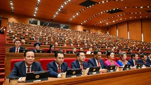 Les délégués assistent à la séance d’ouverture du XIVe Congrès national du Parti. Photo : NDEL.