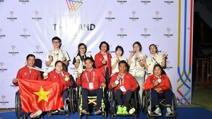 Des athlètes handisport vietnamiens aux Jeux. Photo : VNA.