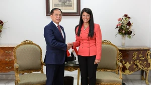 Le vice-Premier ministre et ministre des Affaires étrangères du Vietnam, Bui Thanh Son rencontre le 5 août Rania A. Al-Mashat, ministre égyptienne de la Planification, du Développement économique et de la Coopération internationale, également présidente de la partie égyptienne du Comité mixte Vietnam–Égypte. Photo : VNA.