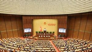 Vue d’ensemble de la séance de clôture de la 9e session de la XVe Assemblée nationale. Photo : VNA.