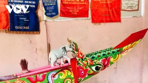 Symbole de l’éléphant blanc de la pagode Xeo Me, quartier Vinh Phuoc, ville de Can Tho. Photo : VOV.