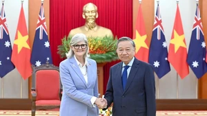 Le secrétaire général du Parti communiste du Vietnam (PCV), To Lam et la gouverneure générale d’Australie, Sam Mostyn, à Hanoï, le 10 septembre. Photo : NDEL.