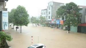 De fortes pluies ont provoqué des inondations dans le quartier de Phan Dinh Phung, province de Thai Nguyen. Photo : VNA.