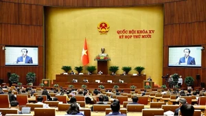 Vue d’ensemble de la séance de la XVe législature de l’Assemblée nationale. Photo : VNA.