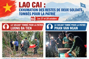 Lao Cai : Exhumation des restes de deux soldats tombés pour la Patrie
