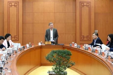 Le secrétaire général du Parti To Lam prend la parole lors de la séance de travail. Photo : NDEL 