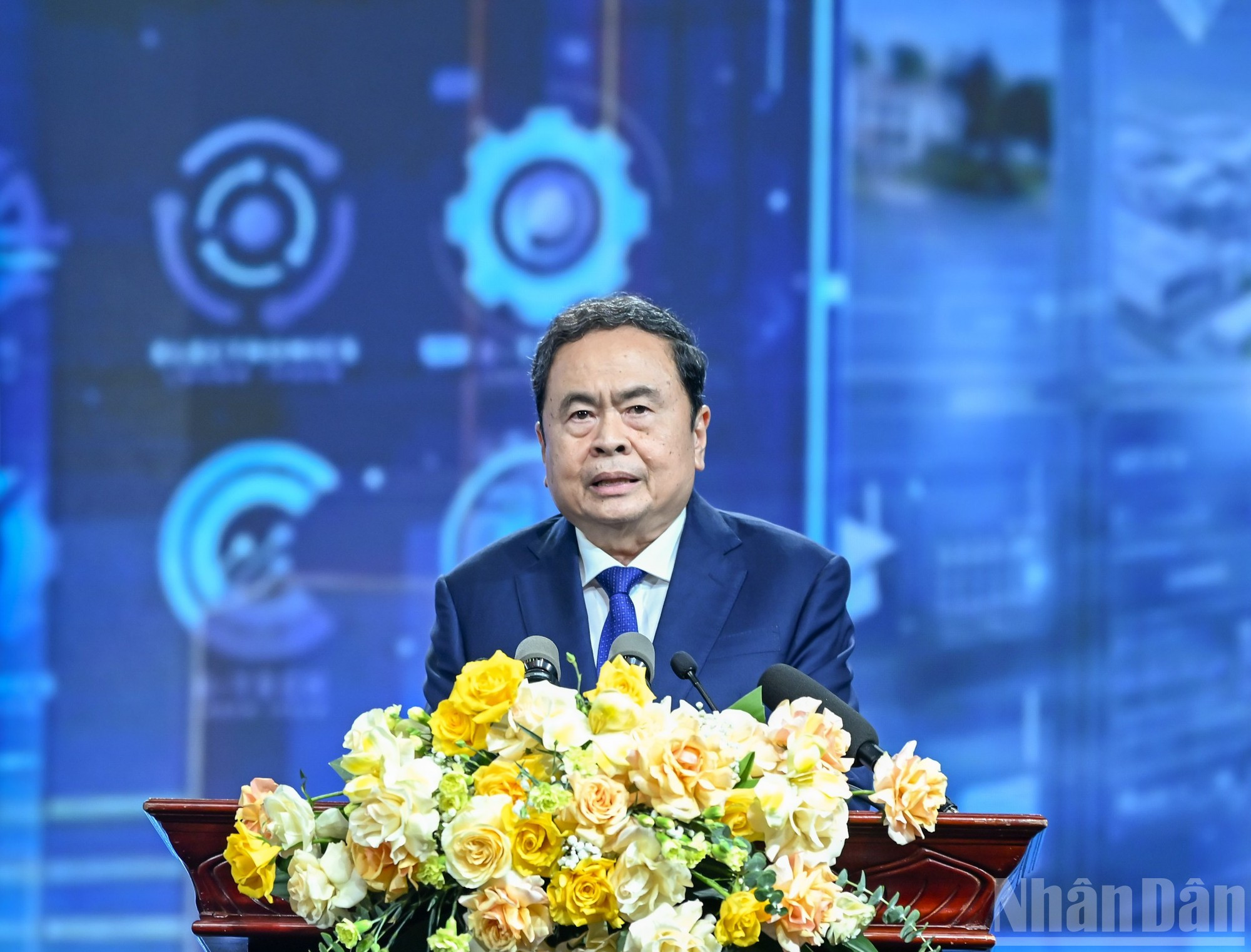 Tran Thanh Man prononce son discours d’orientation lors de la cérémonie. (Photo : Duy Linh) 5.jpg