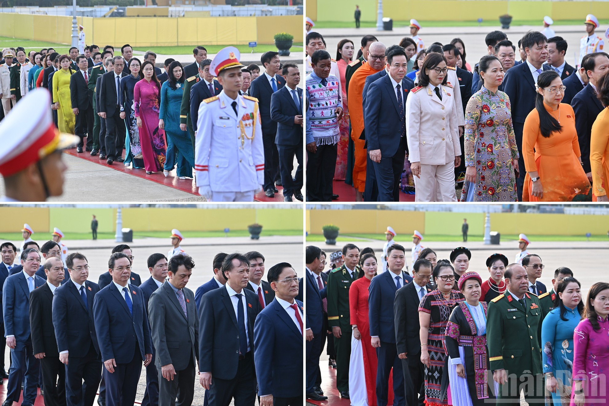 Les députés des provinces et des villes se rendent au Mausolée pour rendre hommage au Président Ho Chi Minh, avant la cérémonie d’ouverture de la 10ᵉ session de la 15ᵉ législature. 8.jpg