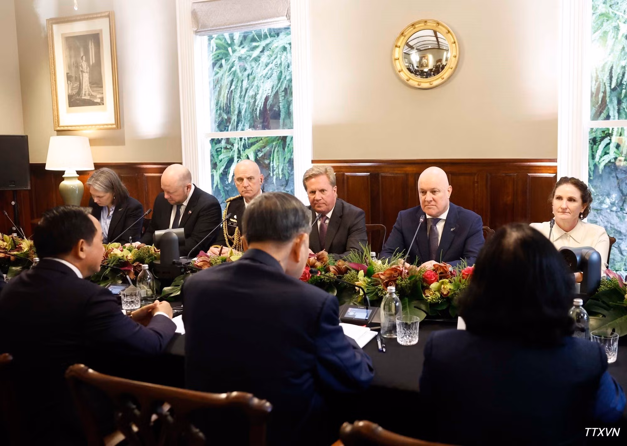Le secrétaire général du Parti et président de la République To Lam s’entretient officiellement avec le Premier ministre néo-zélandais Christopher Luxon. (Photo : VNA)