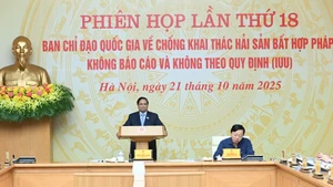 Lors de la 18e réunion du Comité national de pilotage sur la lutte contre la pêche INN, le 21 octobre à Hanoi. Photo : Tran Hai/NDEL